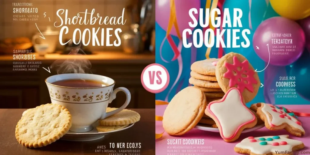 What is the difference between shortbread cookies and sugar cookies?