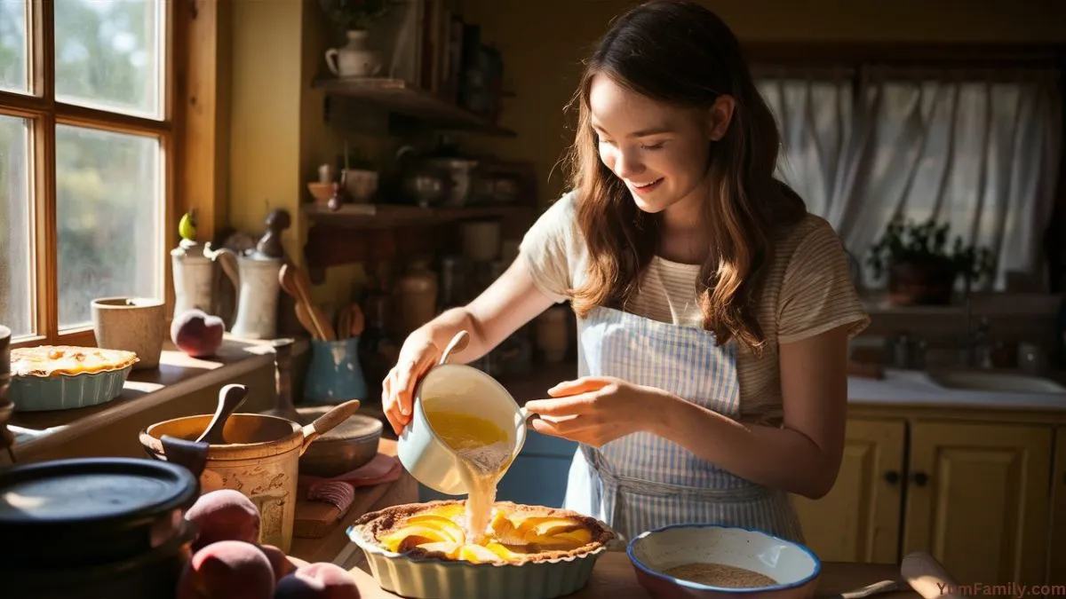 How to make a simple peach cobbler with cake mix?