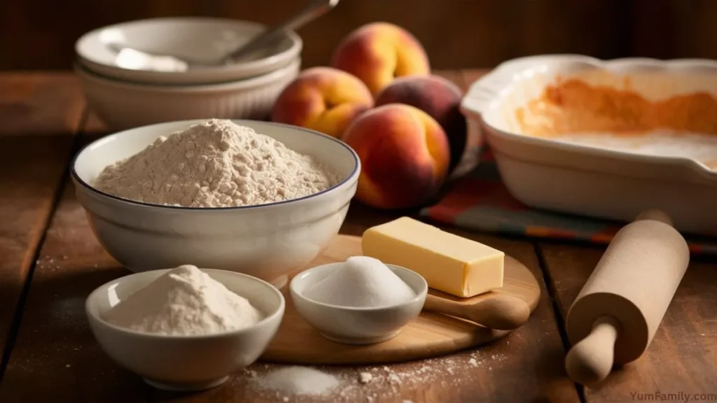 What is peach cobbler crust made of?