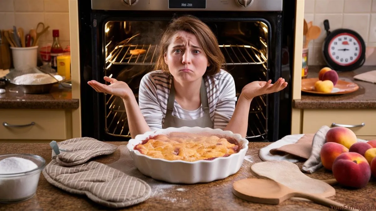 Why won't my peach cobbler cook?